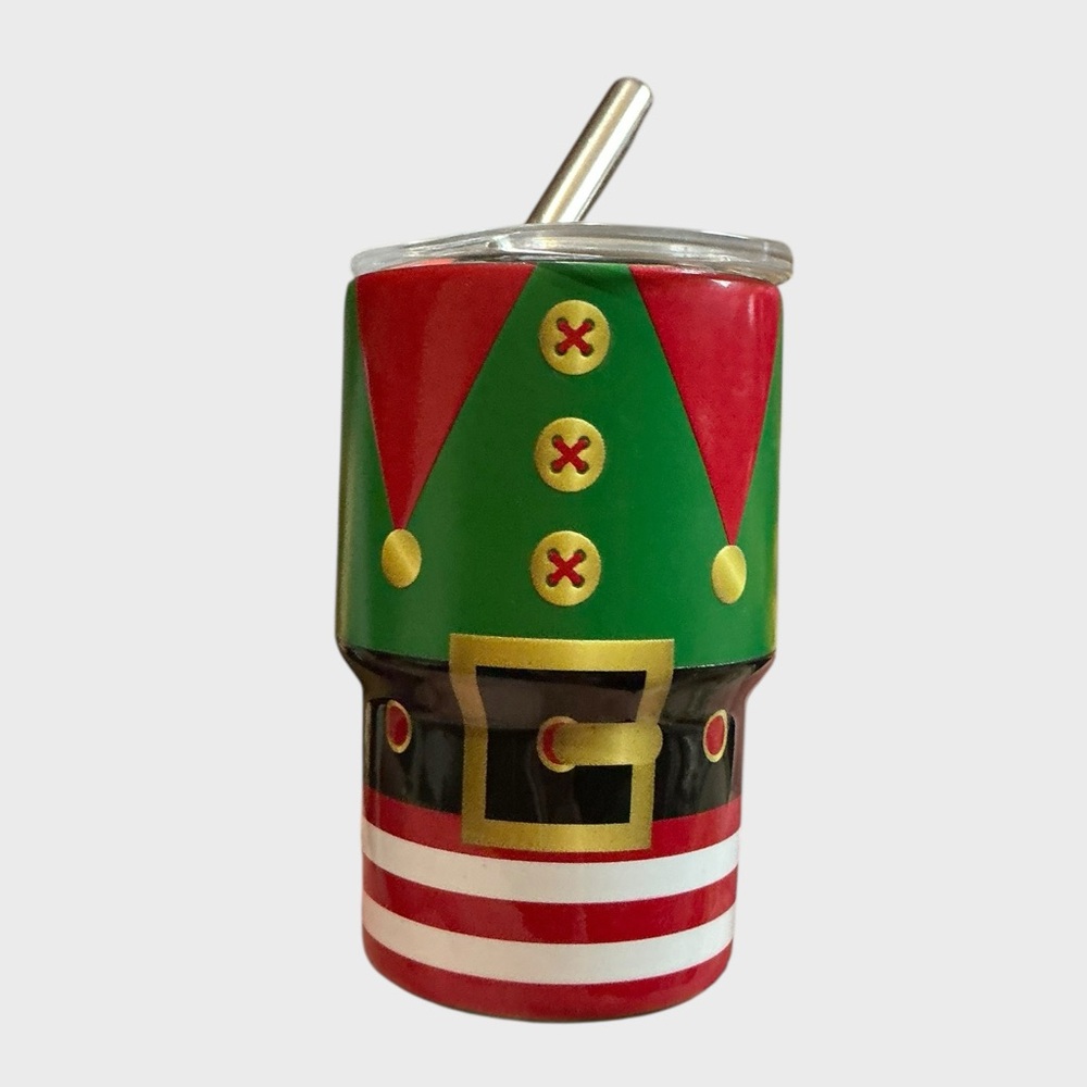 Ashland Mini Elf Suit Christmas Stainless Steel Tumbler 3oz Shot Glass Cup NWT